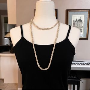 Faux Pearl and Cloth 48" versatile necklace